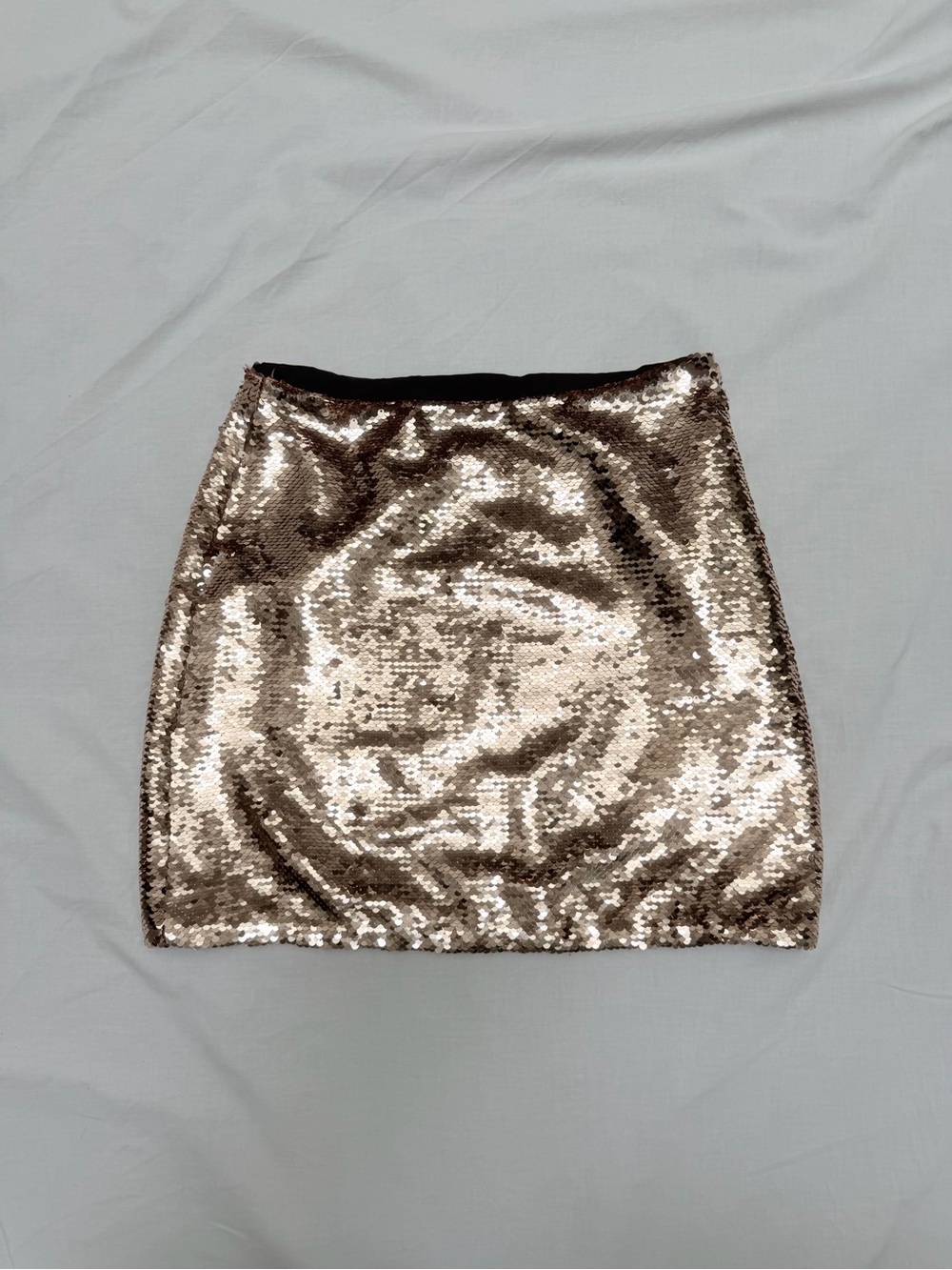 Women's Sequin Mini Skirt - Rose gold